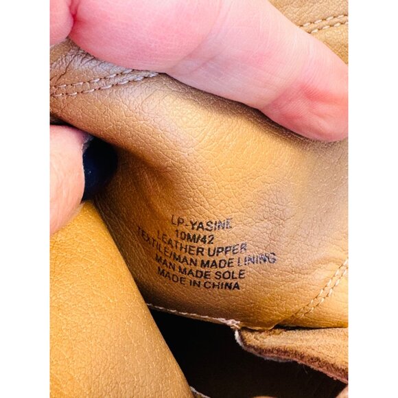 Lucky Brand ‘Yasine’ Suede Wedge Slip On Buckle Ankle Bootie Tan/Camel 10 Boho - Picture 7 of 13